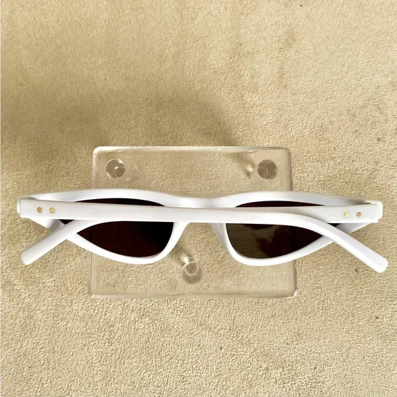 NWT White Slim-Lens Sunglasses, Retro, 50’s, by INDY - Picture 7 of 14